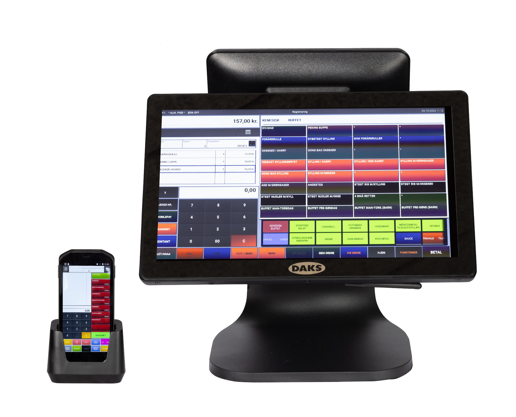 DAKS-POS15 set forfra med DMO håndterminal ved siden af